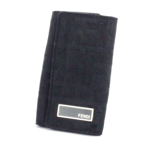 FENDI key case Zucca canvas �~ leather Auth used T9913 - Picture 1 of 6